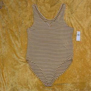 AE Mustard Yellow Striped Bodysuit